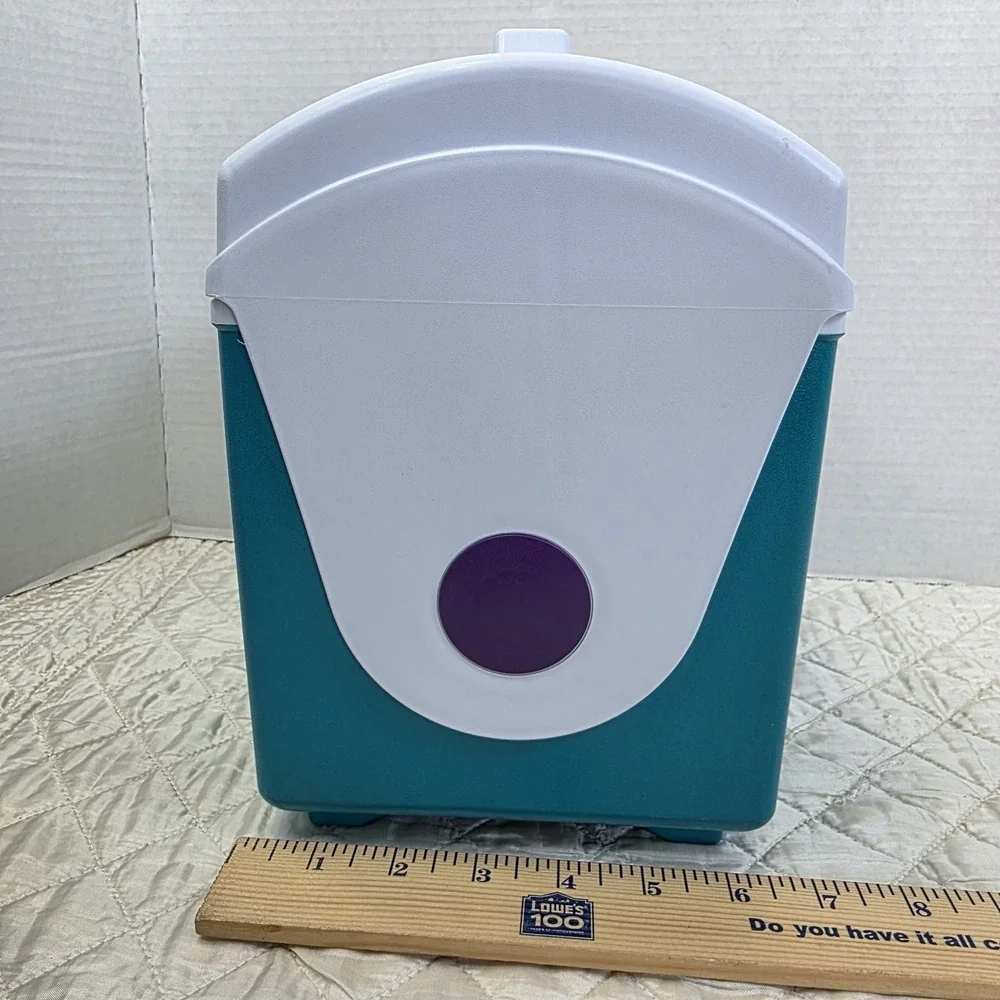 Vintage‎ Teal Rubbermaid Sidekick Mini Cooler Litterless Lunch Kit Model 1766